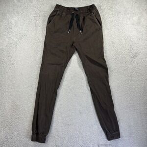 Zanerobe Jogger Pants Mens 29 Brown‎ Khaki Slim Fit Elastic Waist Drawstring
